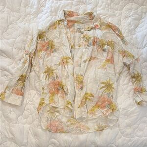 American Eagle Floral Button-Up Shirt